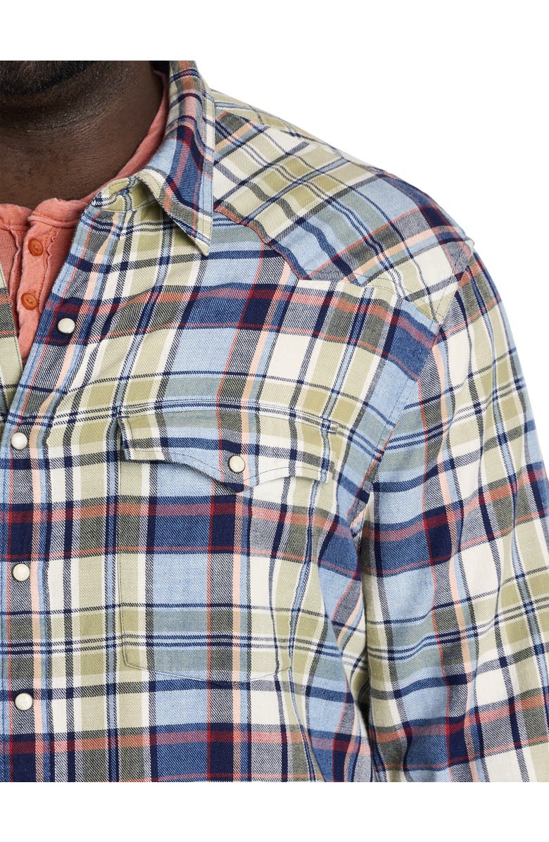 Lucky Brand Indigo Plaid Western Sport Shirt, Alternate, color, Multi