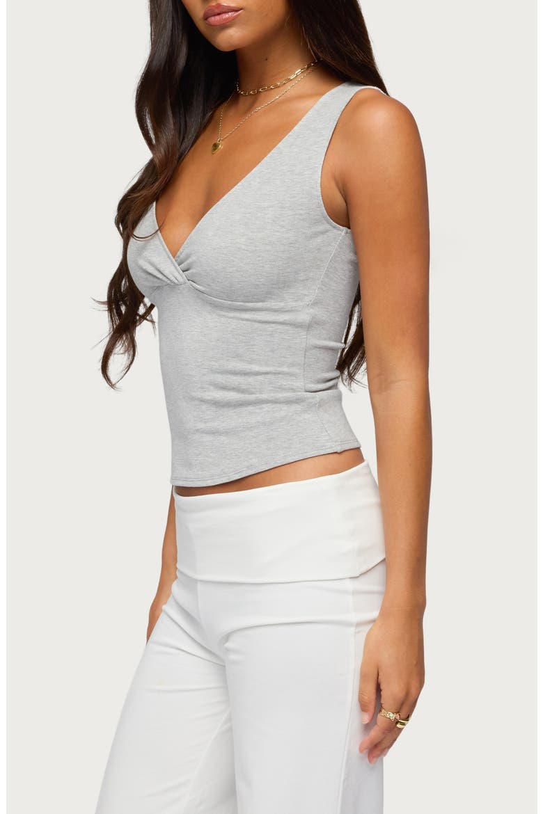 Lalisa V-Neck Tank, Alternate, color, LIGHT-GRAY-MELANGE