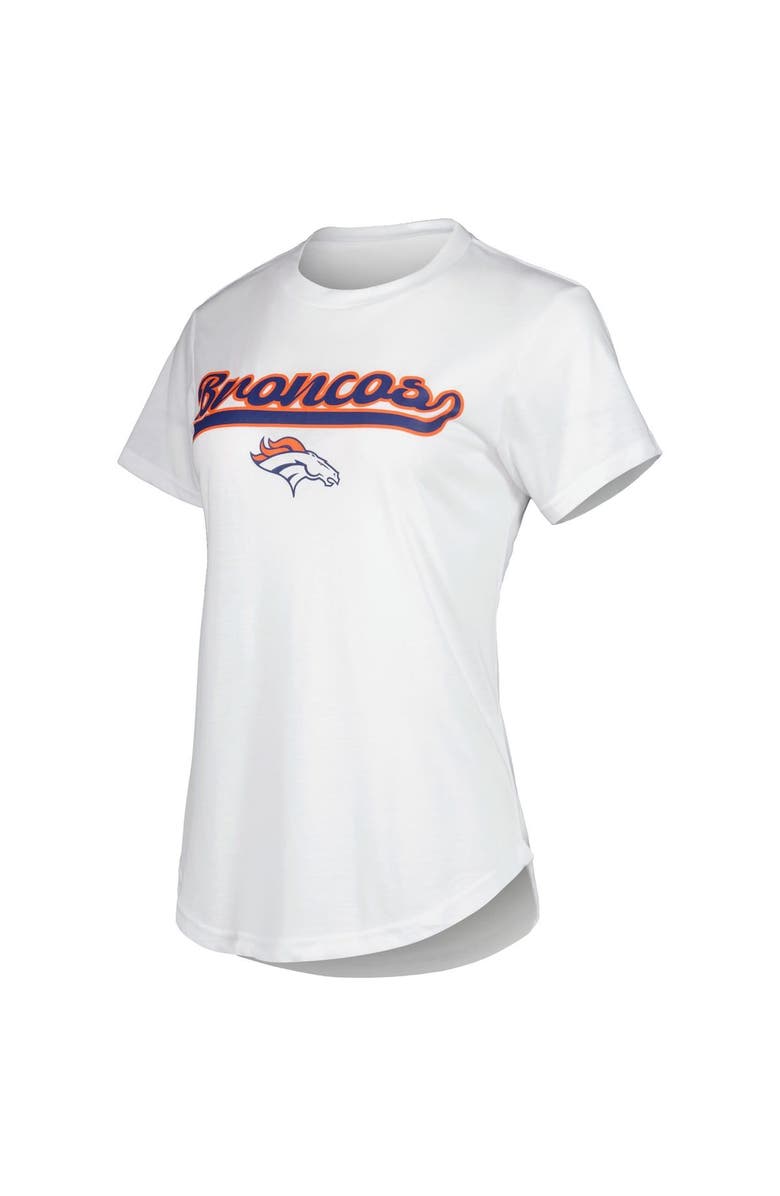 CONCEPTS SPORT Women's Concepts Sport White/Charcoal Denver Broncos Sonata T-Shirt & Leggings Sleep Set, Alternate, color, White