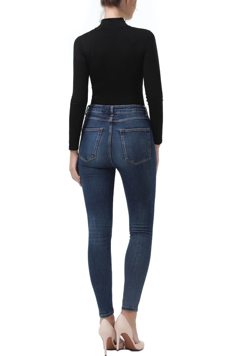 Kimi & Kai Turtleneck Long Sleeve Bodysuit, Alternate, color, Black