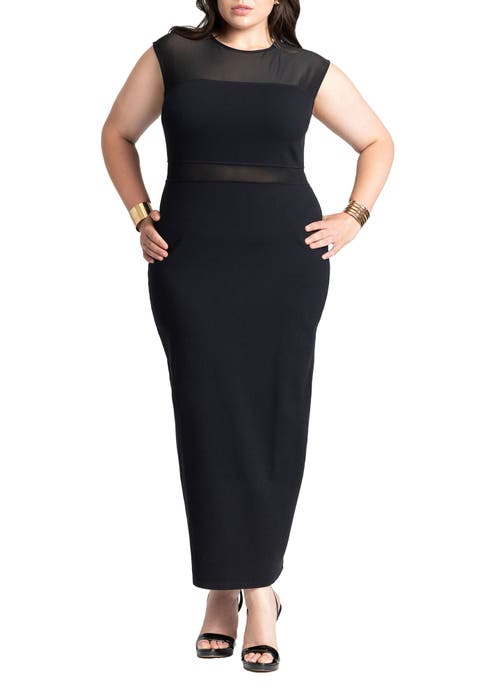 Cap Sleeve Mesh Midi Dress