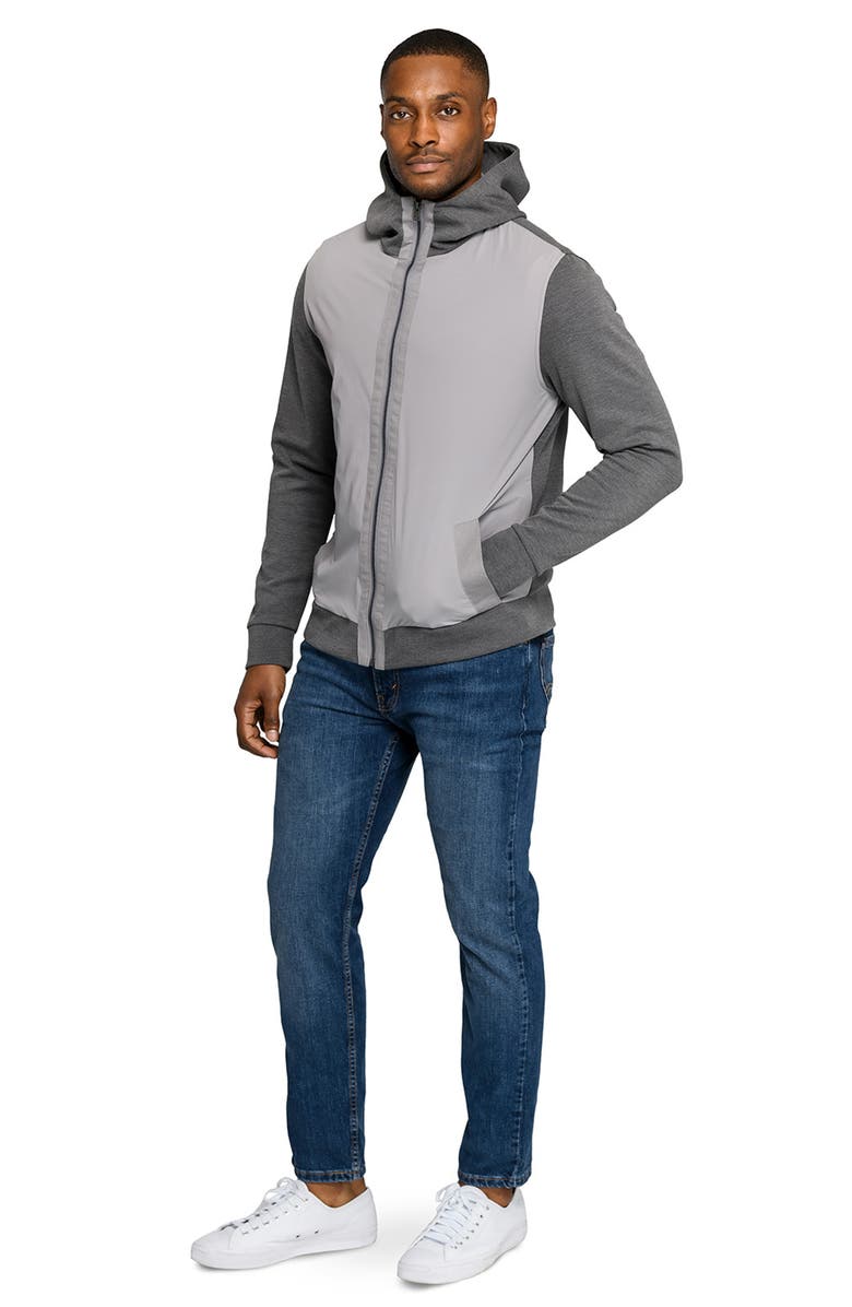 W.R.K Slim Fit Colorblock Zip-Up Hoodie, Alternate, color, Charcoal