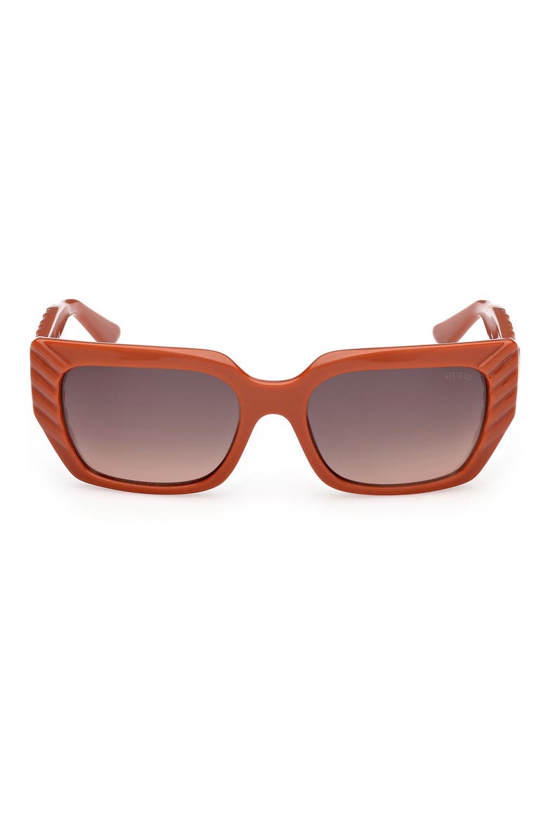 Rectangular Sunglasses, Main, color, ORANGE/ GRADIENT BROWN