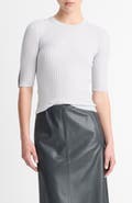 Vince Snap Elbow Sleeve Rib Top