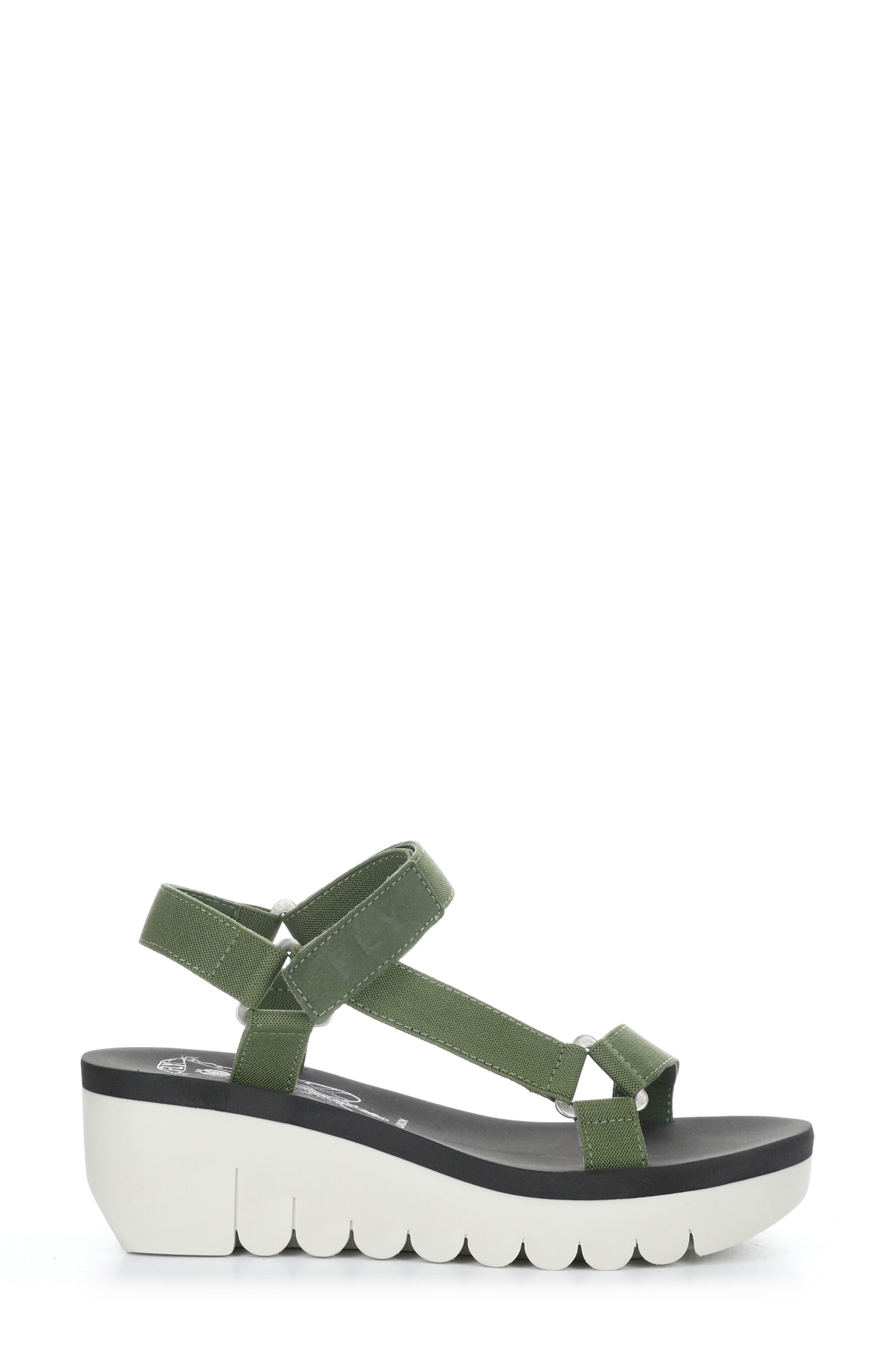 Yefa Wedge Sandal, Alternate, color, MILITARY/ BLACK