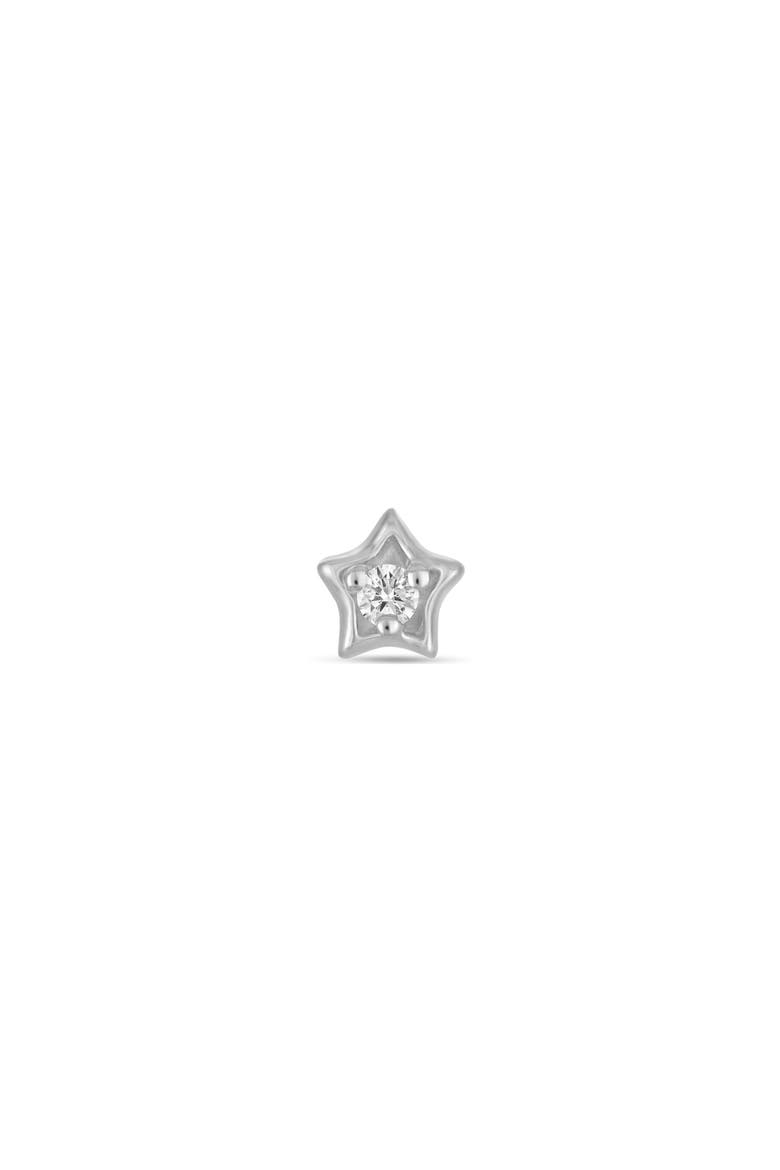 Diamond Solitaire Single Stud Earring, Alternate, color, WHITE GOLD