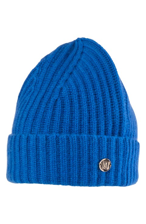 Cashmere Ribbed Knit Beanie