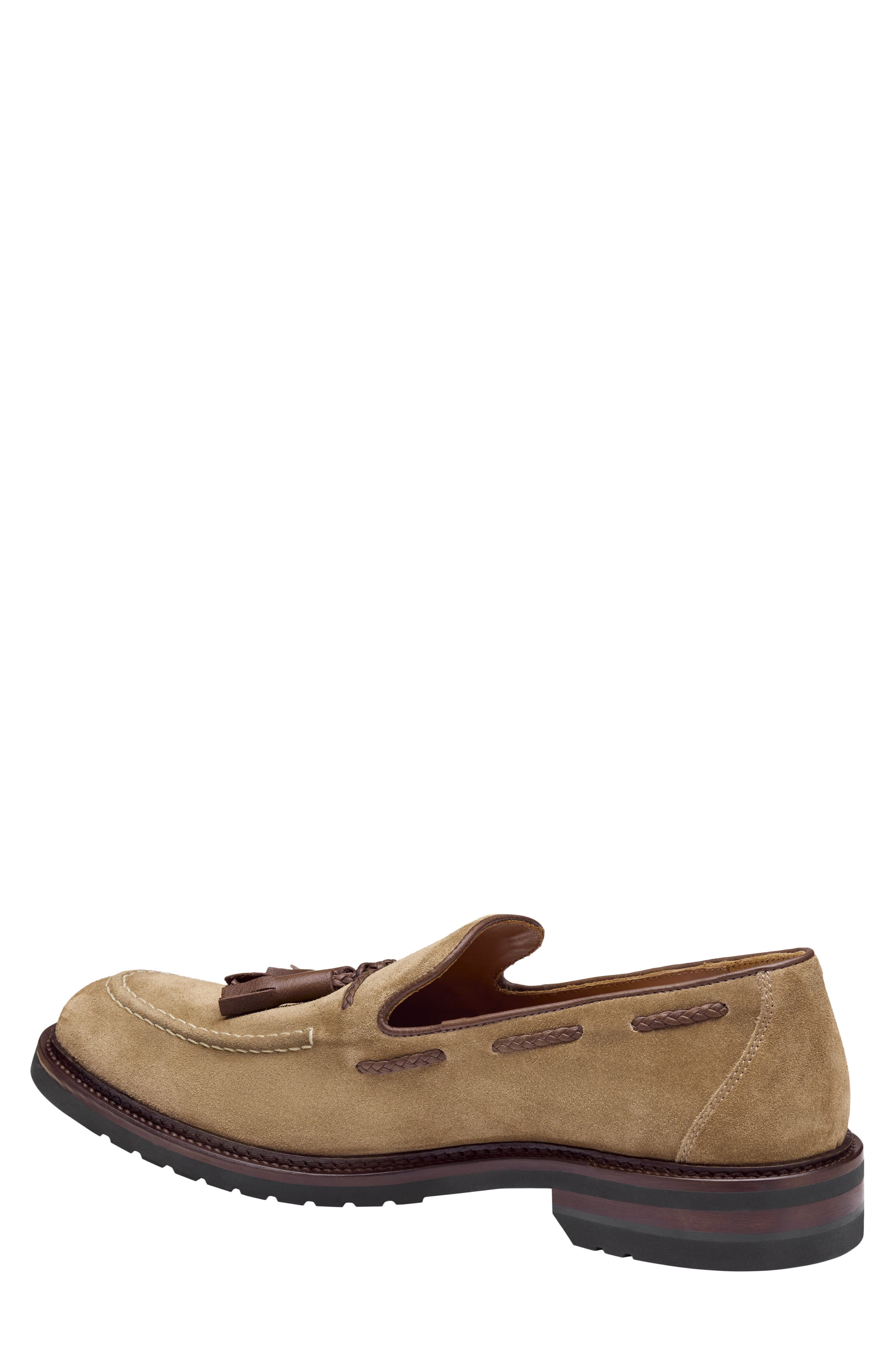Johnston & Murphy Hartford Tassel Loafer, Alternate, color, Beige Italian Suede
