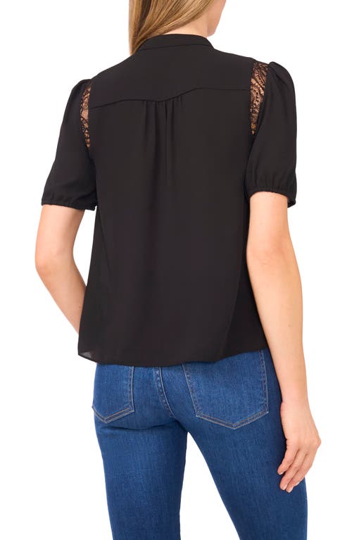 Cece Lace Inset Top In Black