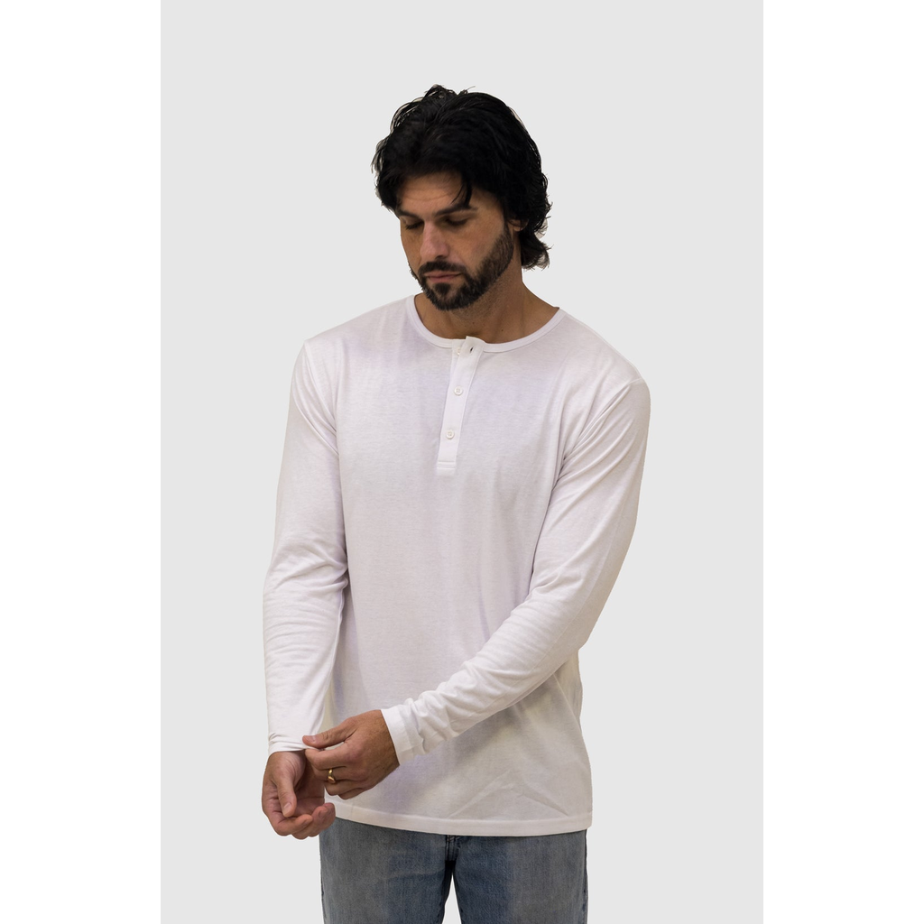 Epic Fits Long Sleeve Henley 3 Pack In White