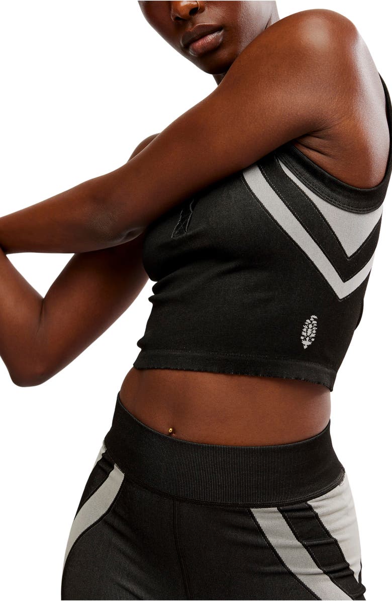 Free People FP Movement Free Kick Crop Henley Muscle Tank, Alternate, color, 