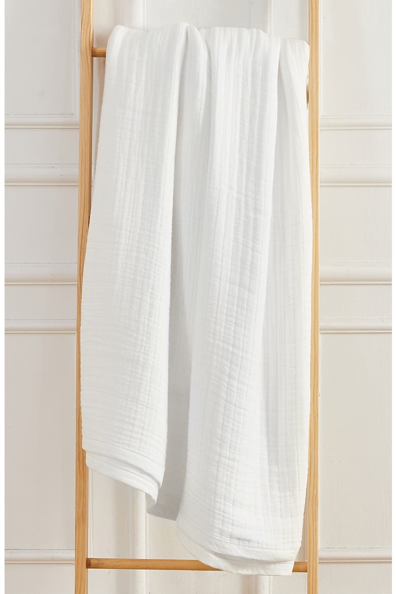 Cloud Cotton Gauze Blanket, Alternate, color, WHITE