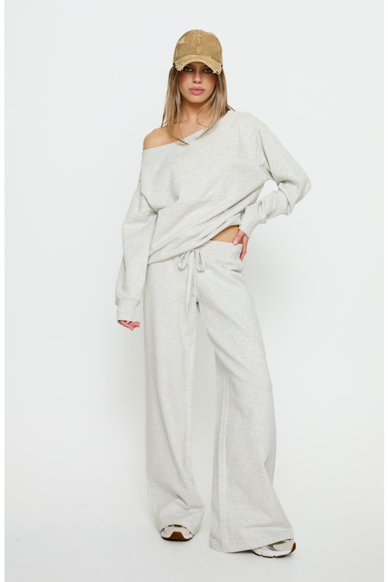Wellness One-Shoulder Sweatshirt, Alternate, color, GREY MARLE