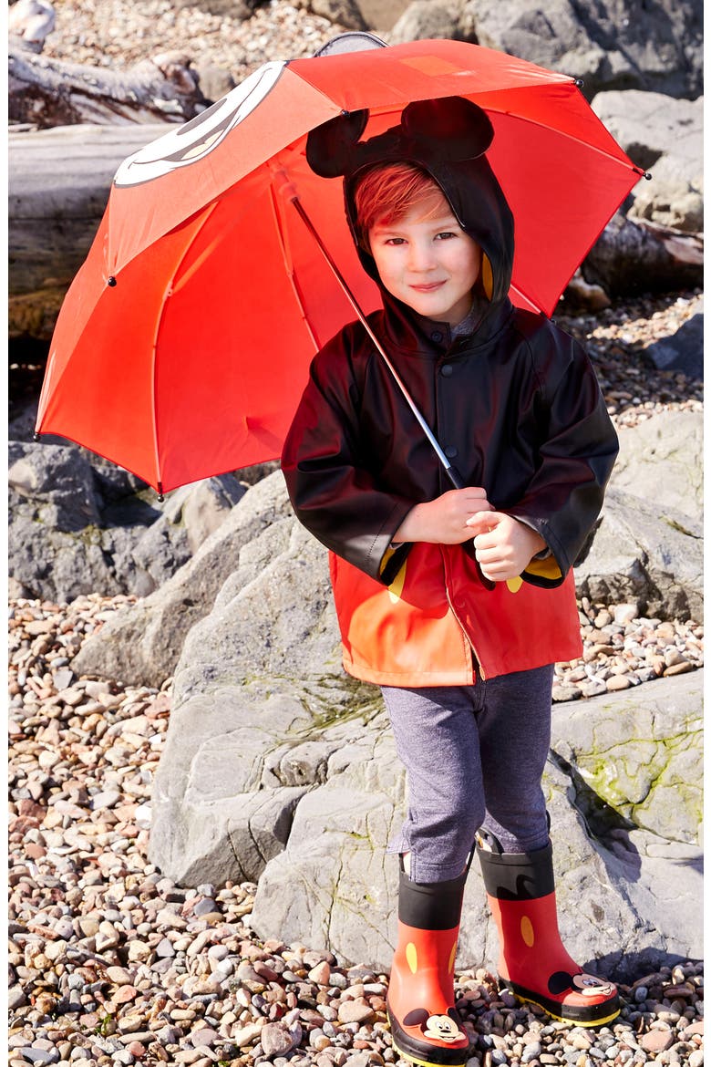 Mickey Mouse Hooded Raincoat, Alternate, color, RED