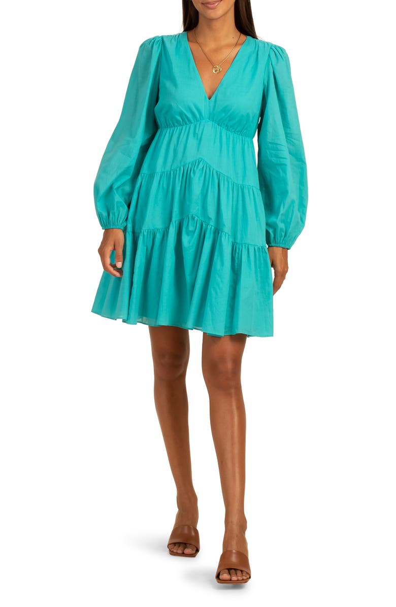 Trina Turk Make Merry Tiered Long Sleeve Dress, Main, color, 