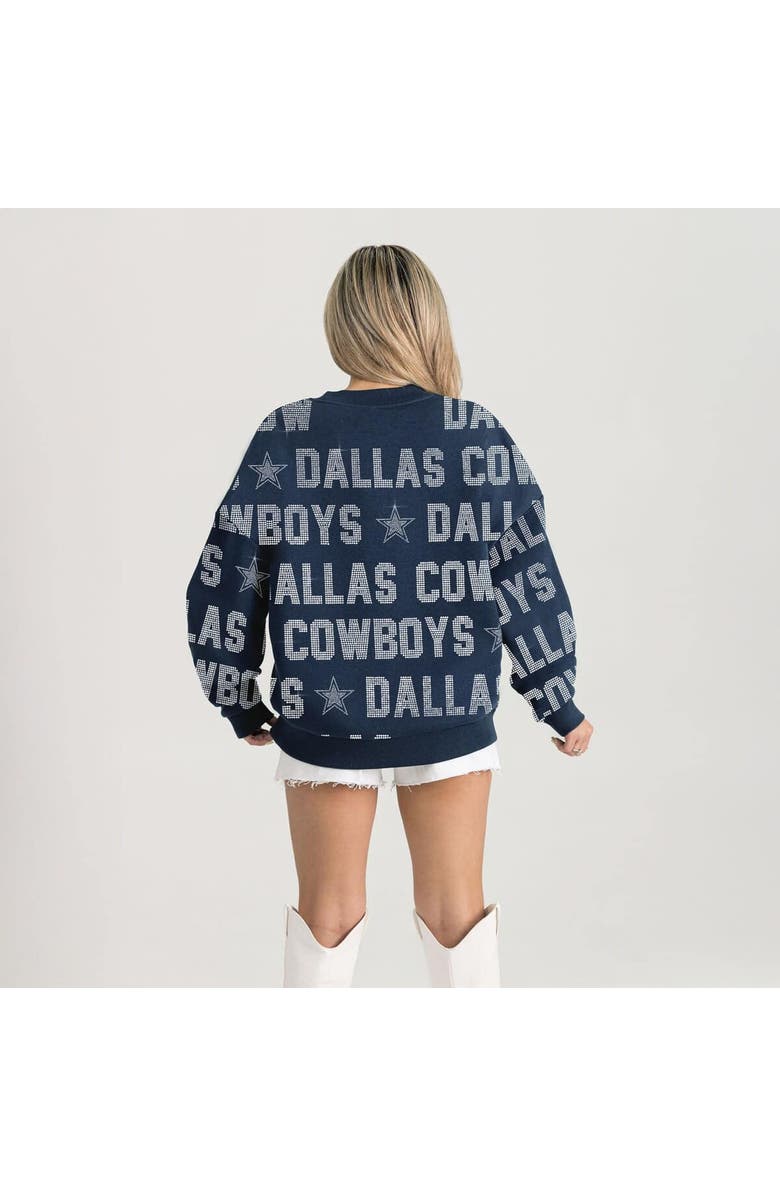 GAMEDAY COUTURE Women's Gameday Couture Navy Dallas Cowboys Relaxed Drop Shoulder Hype Era Rhinestone Text Sweatshirt, Alternate, color, Navy