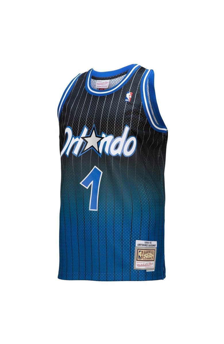 Mitchell & Ness Men's Mitchell & Ness Penny Hardaway Royal/Black Orlando Magic 1994/95 Hardwood Classics Fadeaway Swingman Player Jersey, Alternate, color,