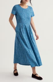 Seasalt Cornwall Veronica Floral Stretch Organic Cotton Midi Dress