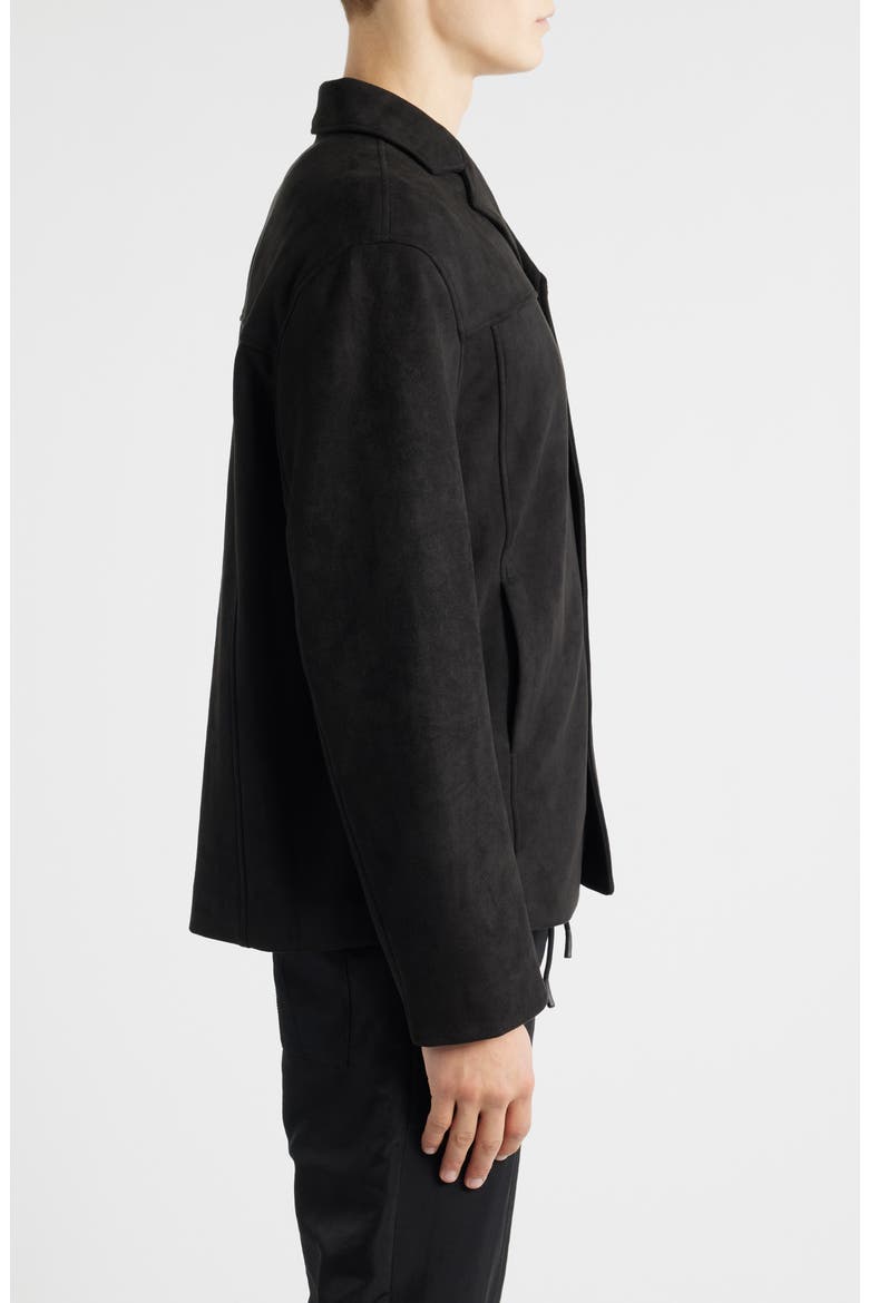 Faux Suede Shirt Jacket, Alternate, color, BLACK