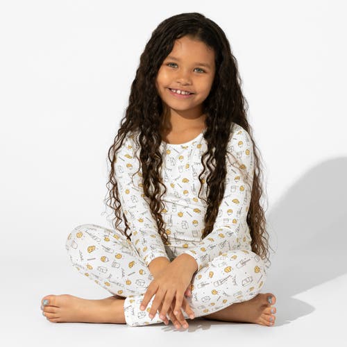Bellabu Bear Kids' Milk & Cookies Set Of 2 Piece Pajamas In Multi