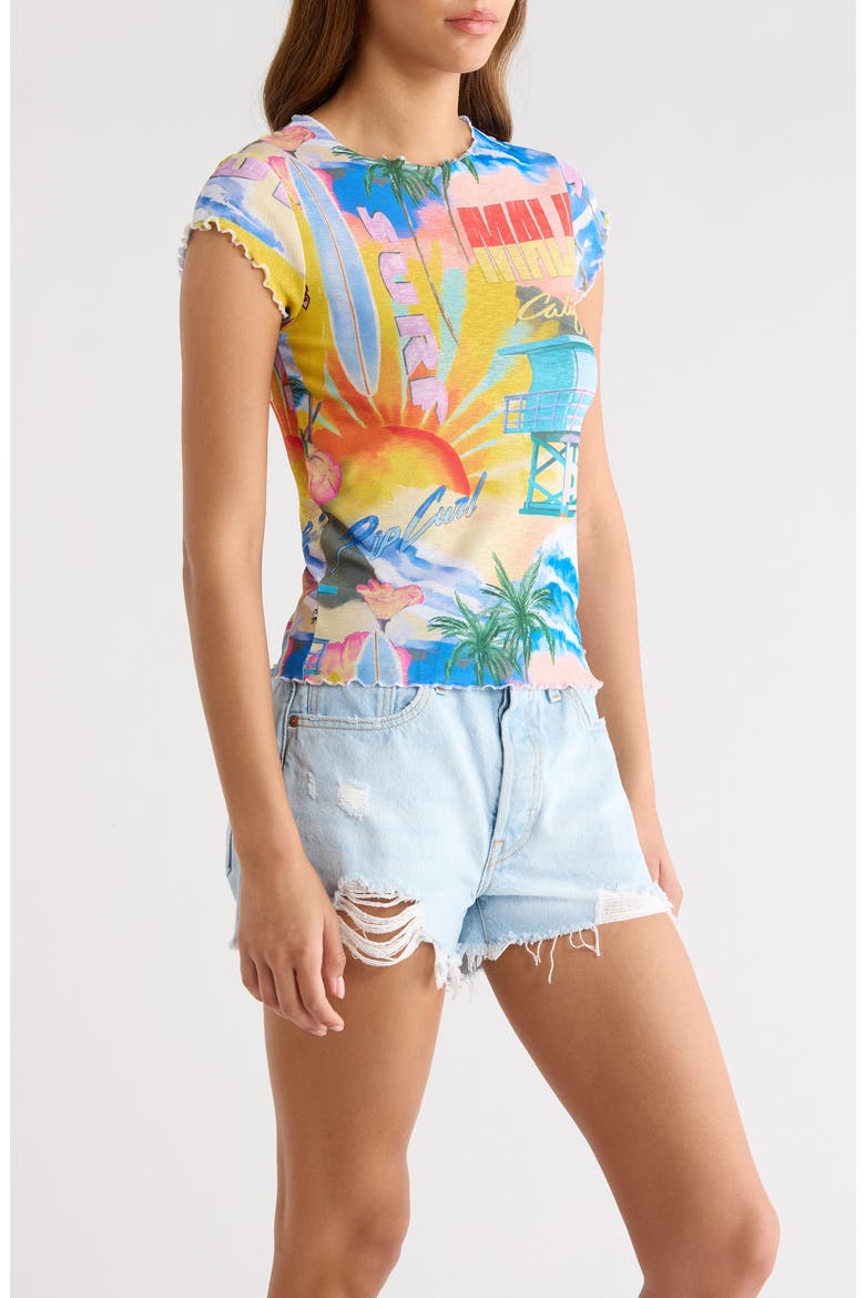 Hotel Malibu Semisheer T-Shirt, Alternate, color, BLUE MULTI