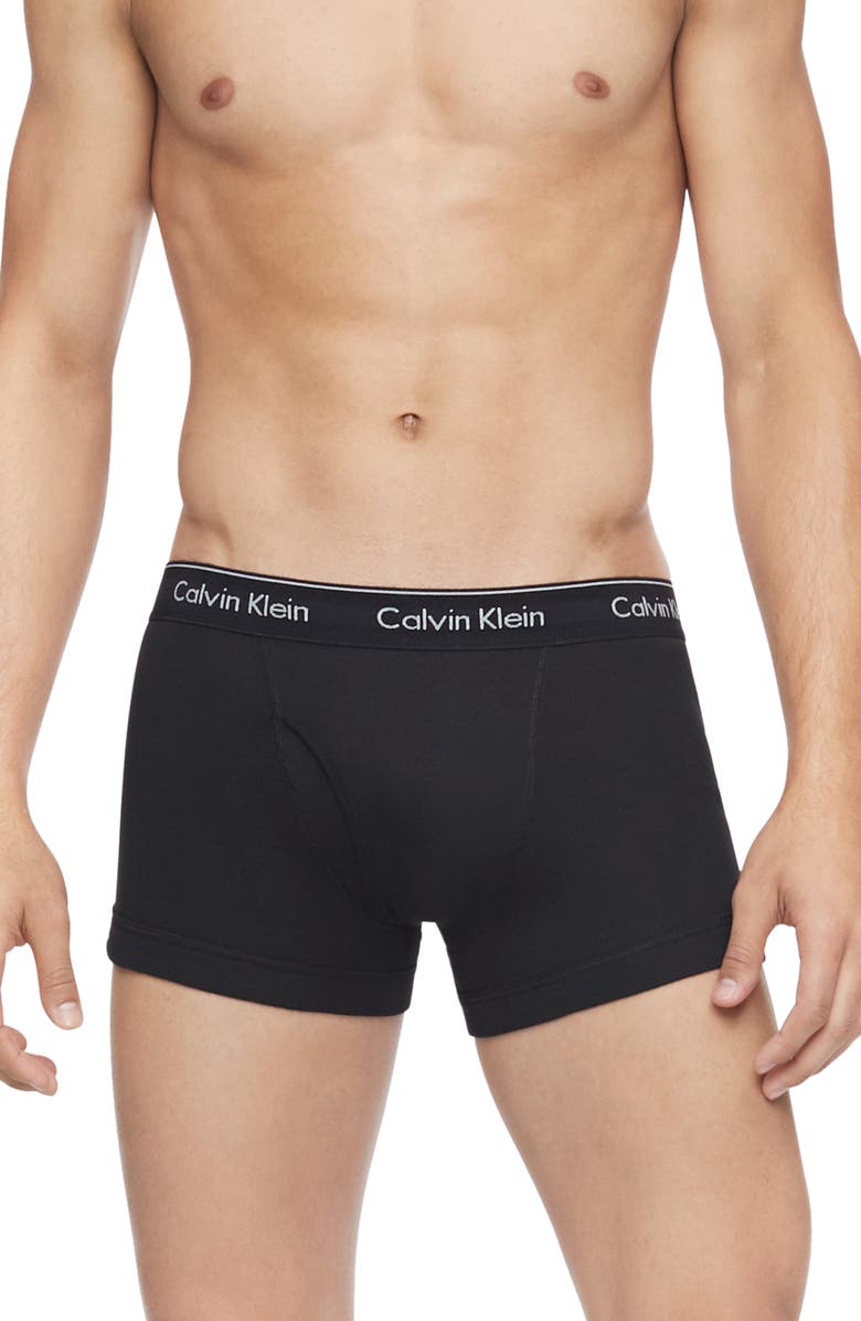 Calvin Klein Classics 3-Pack Cotton Trunks, Alternate, color, Black