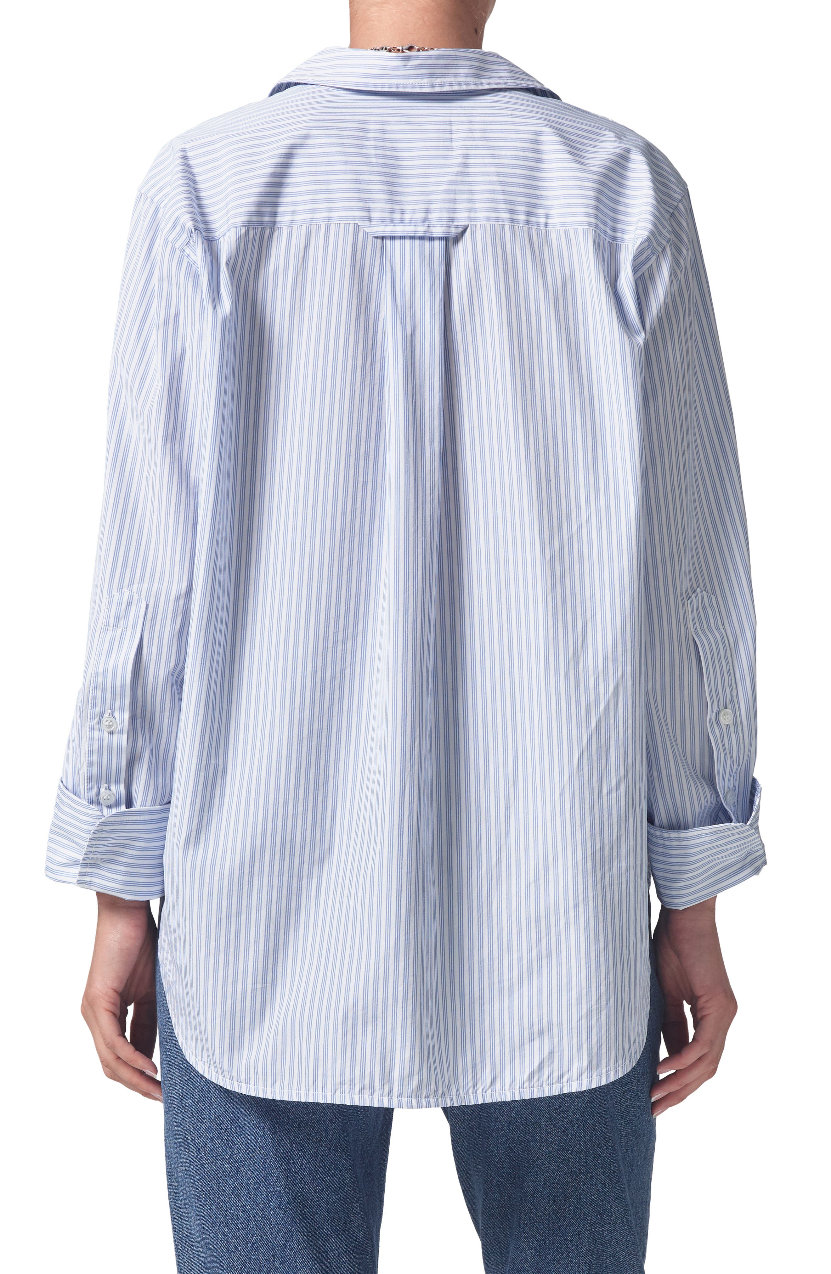 Shay Stripe Cotton Button-Up Shirt - image 2