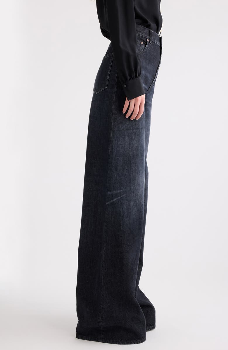 Chloé High Waist Wide Leg Jeans, Alternate, color, Onyx Black