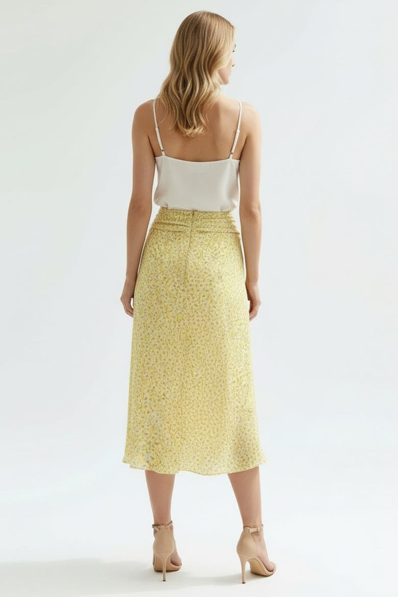 Filicia Elastic Waist Side Ruffle Midi Skirt, Alternate, color, Multi Color