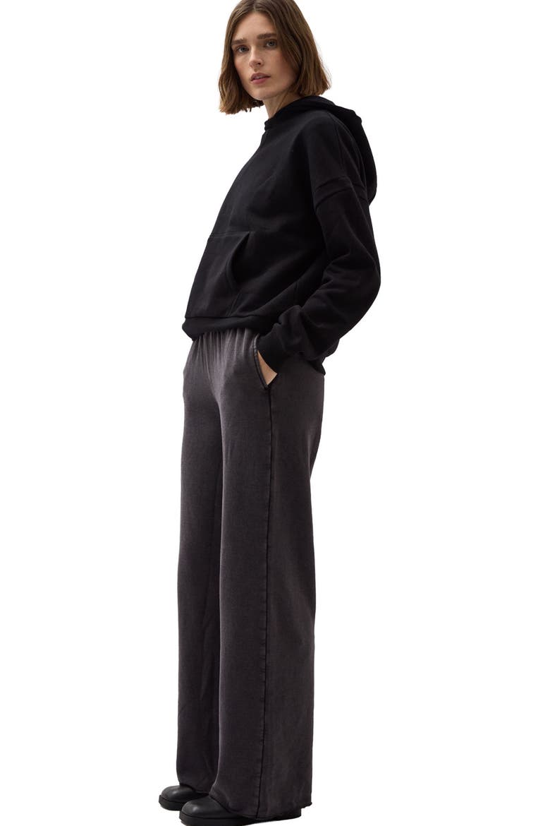The Recycled Fleece Wide Leg Sweatpant, Alternate, color, Mineral Black