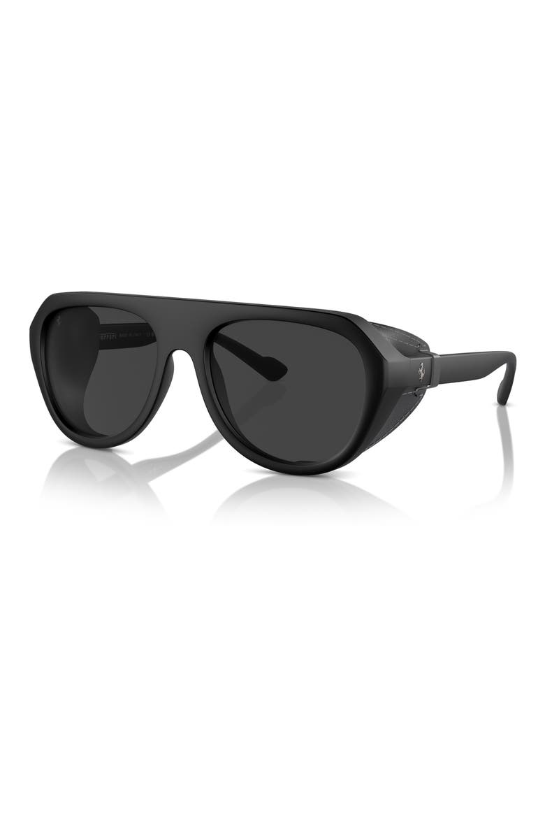 57mm Polarized Pilot Sunglasses, Alternate, color, MATTE BLACK / GREY POLAR