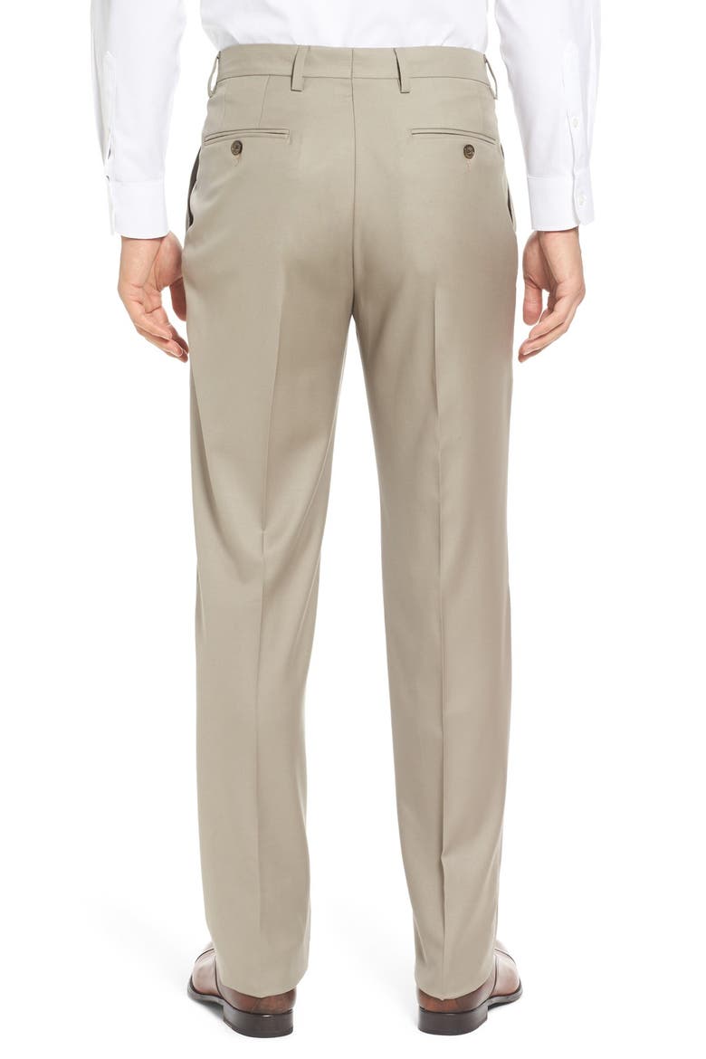 Flat Front Solid Super 130s Wool Gabardine Trousers, Alternate, color, TAN