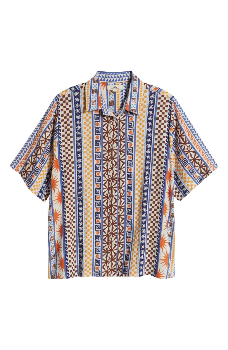 Rip Curl San Carlos Stripe Camp Shirt, Alternate, color, Blue Multi