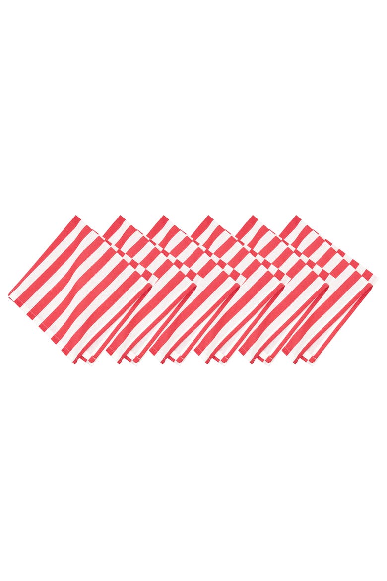 Watermelon Whimsy Cotton Cloth Napkin Machine Washable Set of 6, Main, color, White