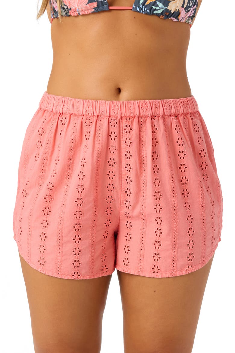 Pam Cotton Cover-Up Shorts, Main, color, PORCELAIN ROSE