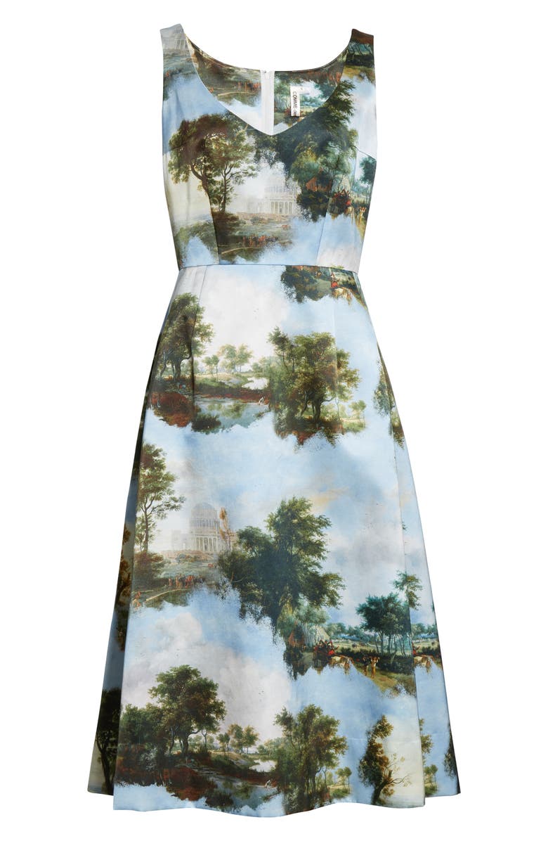 Comme des Garçons Print Satin Sleeveless Midi Dress, Alternate, color,