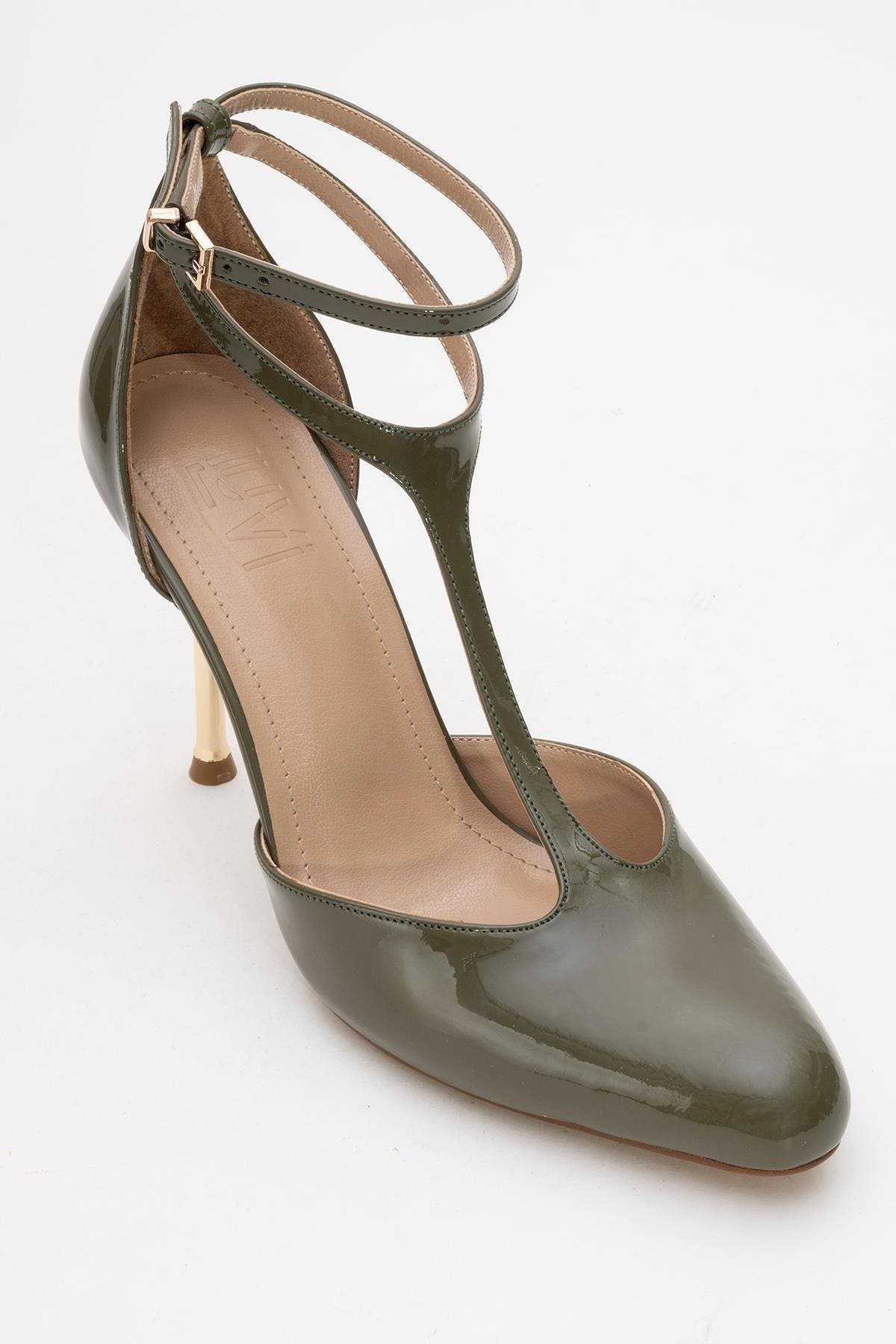 Jon T Strap Pump, Main, color, Khaki Patent