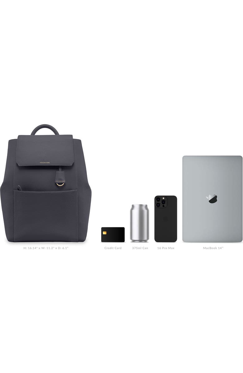 MAISON de SABRÉ Large Leather Soft Backpack, Alternate, color, Graphite Grey