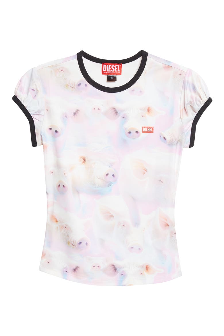 T-Unkyp Pig Print Ringer T-Shirt, Alternate, color, PINK