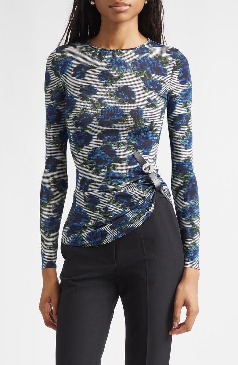 Coperni Suspended Ascii Floral Jersey Top, Main, color, Print-Blue