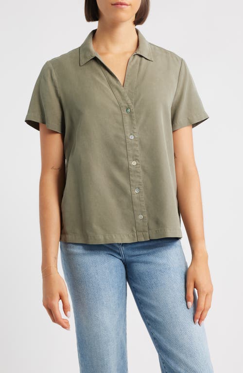 Cloth & Stone Flowy Button-up Shirt In Green