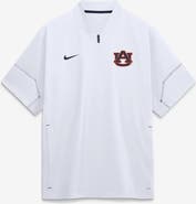Nike Men's Nike White Auburn Tigers 2026 Sideline Short Sleeve Quarter-Zip Coaches Jacket