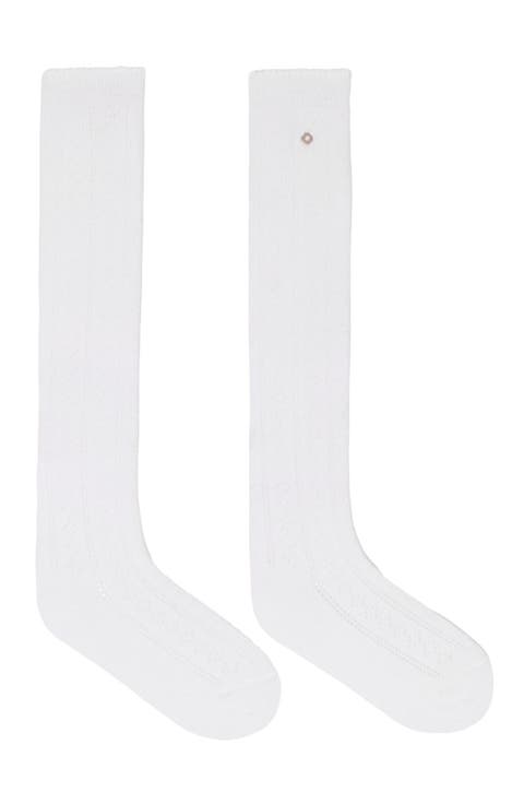 Knee-high pointelle socks