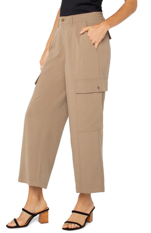 Liverpool Los Angeles High Waist Crop Wide Leg Cargo Pants In Palo Santo