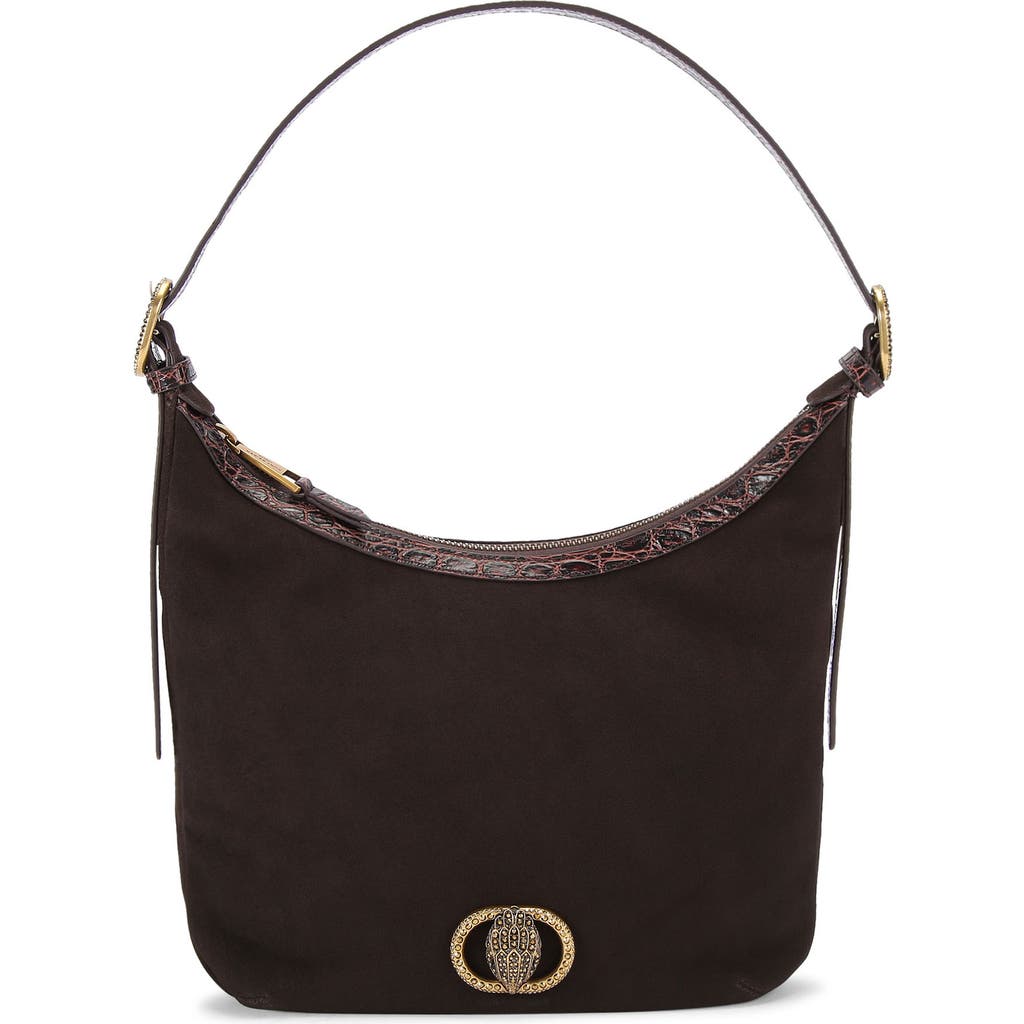 Kurt Geiger London Chelsea Soft Suede Hobo Bag In Brown