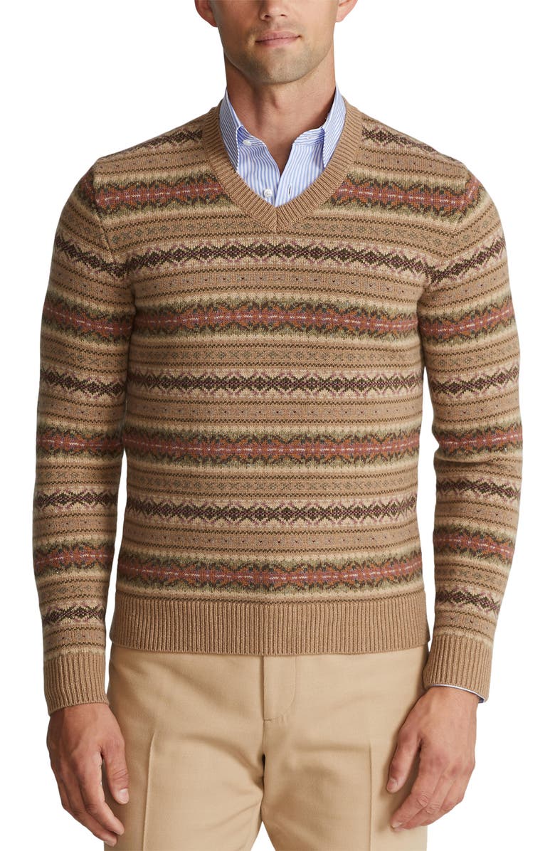 Ralph Lauren Purple Label Fair Isle Jacquard Cashmere & Wool Sweater, Main, color,
