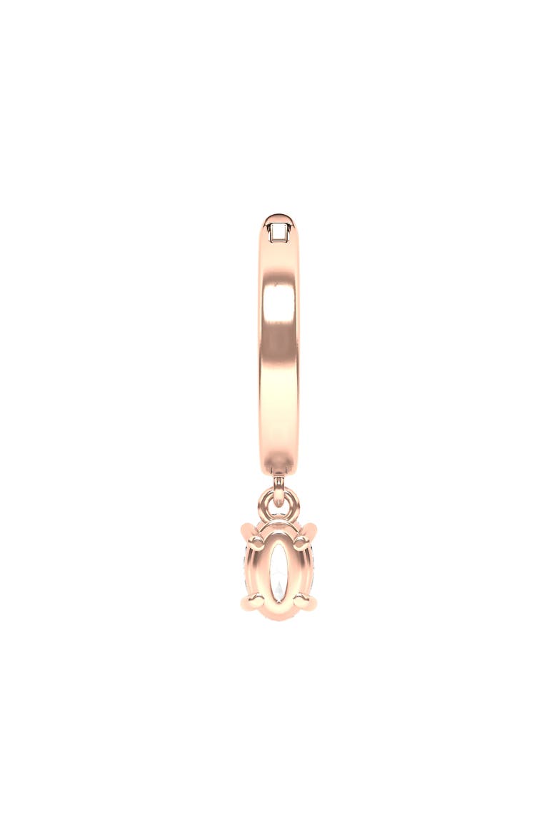 Lab Created Diamond Drop Huggie Hoop Earrings, Alternate, color, 18K ROSE GOLD