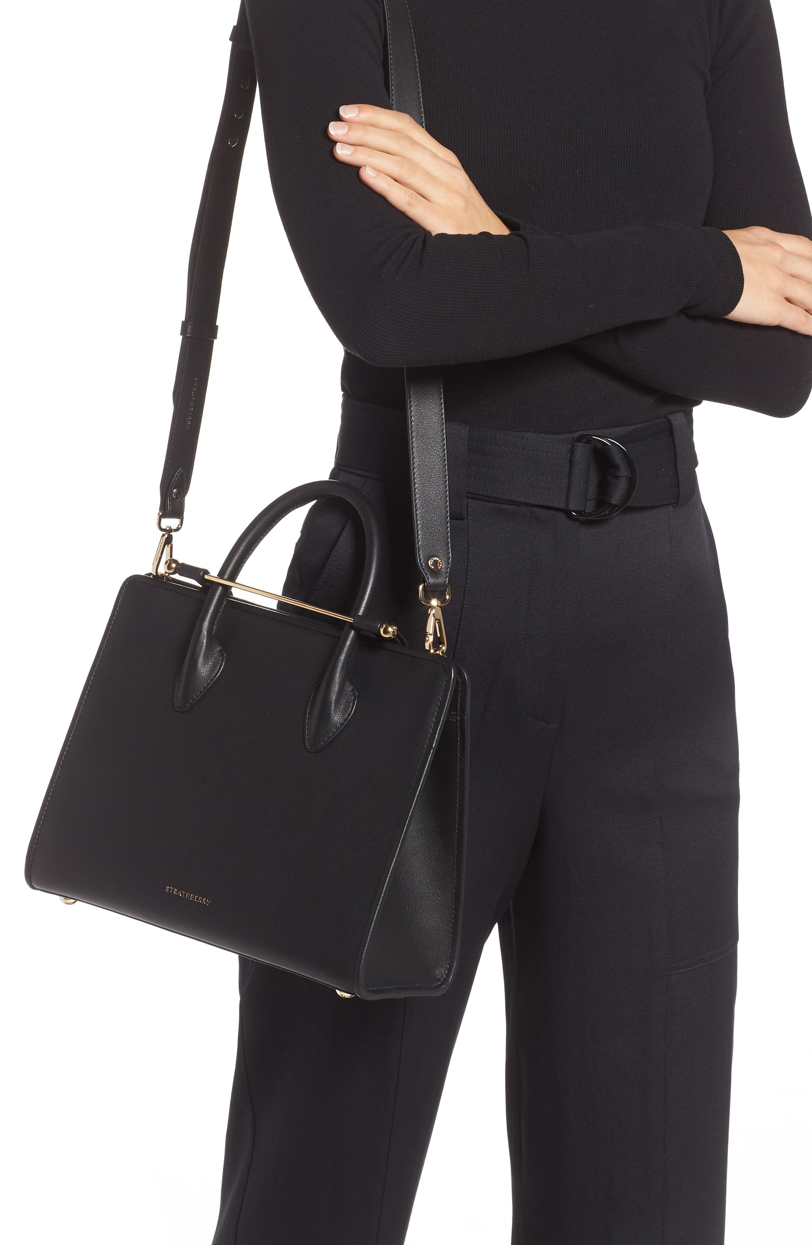 Strathberry Midi Calfskin Leather Tote, Alternate, color, 