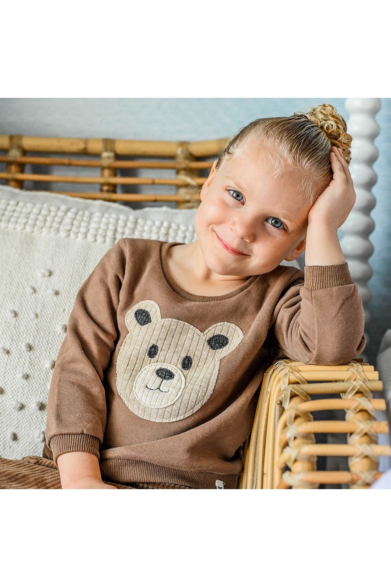 Wide Rib Fuzzy Sweater Knit Brooklyn Boxy- Infant, Alternate, color, Chocolate