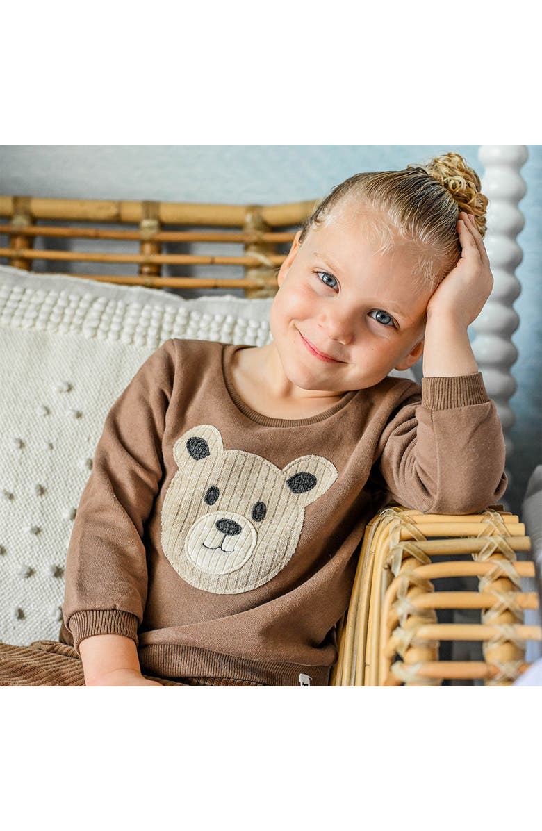 Oh baby! Brand Teddy Bear Face Applique Brooklyn Boxy- Infant, Alternate, color, Chocolate